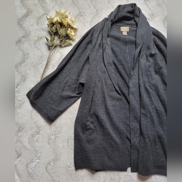 Fenn Wright Manson 100% Italian Merino Wool Charcoal Gray Cardigan Sweater Sz XL - Picture 4 of 12